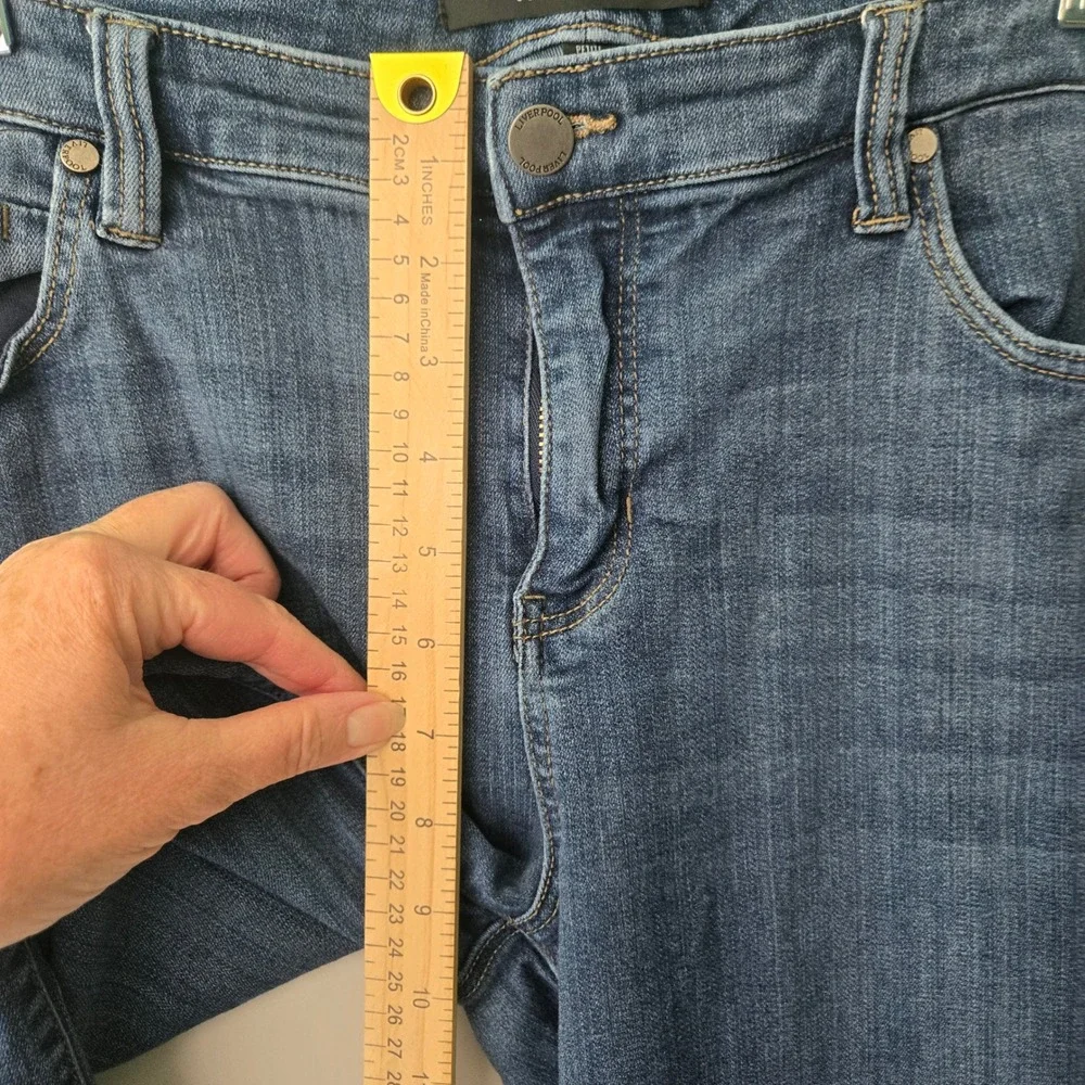 Liverpool Los Angeles Petite Flare Wide‎ Leg Jeans Dark Wash Indigo 14P/32 Denim